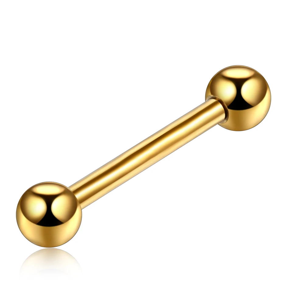 1PC Titanium Anodized Tongue Rings Piercing Colorful Tongue Barbell Rings Stainless Steel Nipple Barbell Body Fashion Jewelry