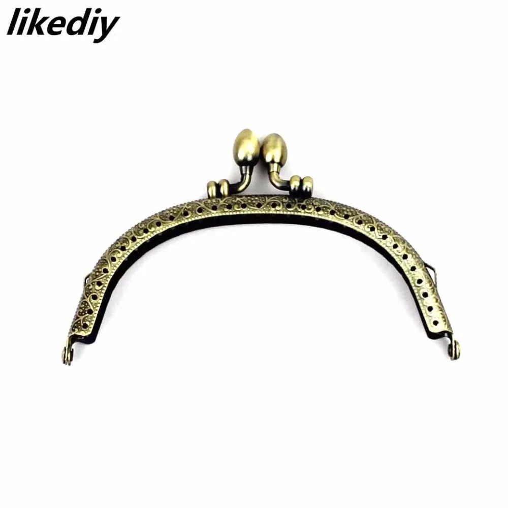 2 Pcs/Lot 12.5 CM Antique Bronze Silver Arch Metal Purse Frame Kiss Clasp Bag Handle For DIY Making Handbag Accessories