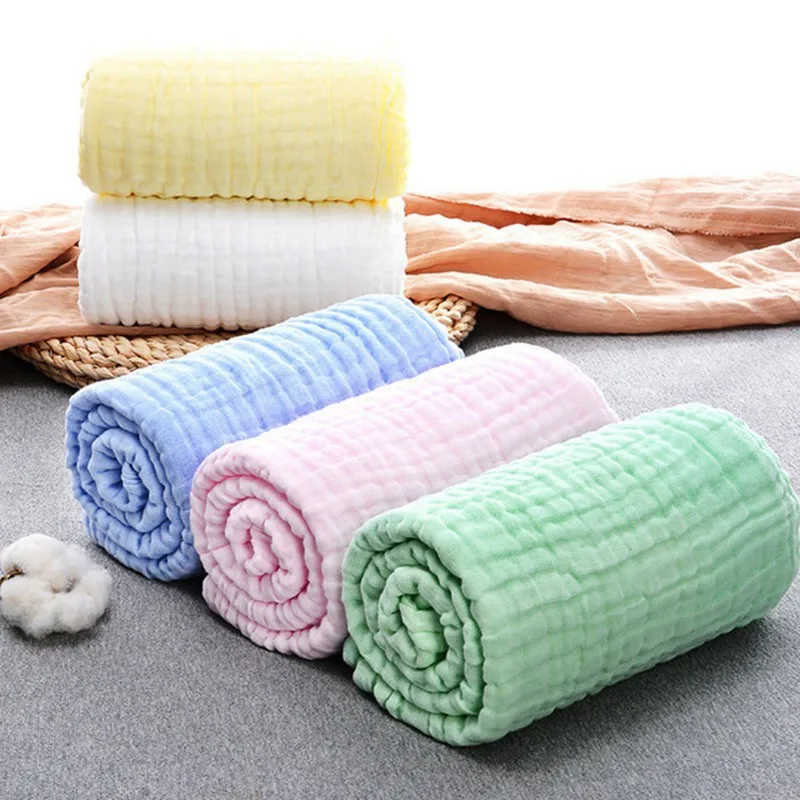 MOTOHOOD 100% Cotton Baby Blankets Newborn Super Soft Children Swaddle Wrap Thickening Bamboo Blanket For Kids Girls 110*110cm