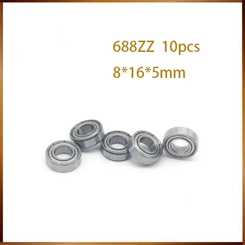 Hot Sale!!! 10 Pcs 16mm x 8mm x 5mm Steel Shielded Deep Groove Ball Bearing 688ZZ Excellent Quality for 3D printer for CNC