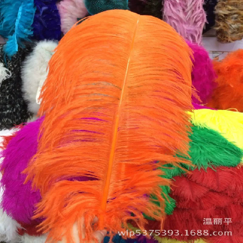 Wholesale!10pcs Ostrich feather 55-60cm/22-24inch orange  color ostrich plumages plumes for wedding decoration performances