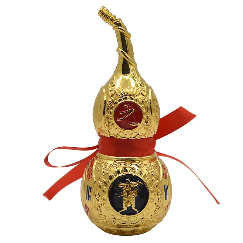 Chinese Feng Shui Decorating Tai Chi  Wu Lou Hu Lu Miniaturas Copper Alloy Gourd Amulet Home Decoration Accessories Vintage