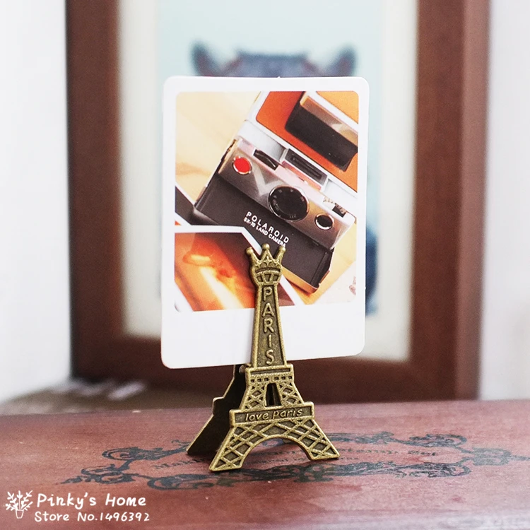 Vintage Metal Eiffel Tower Paris Memo Clip Message Holders Card Holder Photo Clip