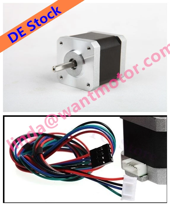 New Arrival! 5PCS Wantai Nema17 Stepper Motor 42BYGHW609-X Single Flat 4000g.cm 40mm 1.7A 4-Lead D-Shaft with Connector