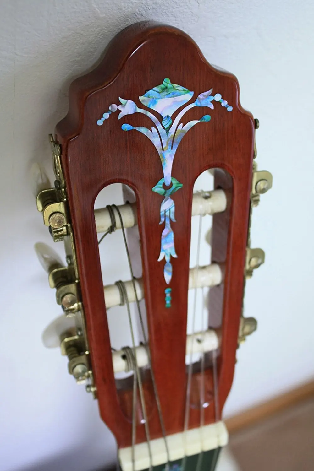 Inlay Sticker Decal Guitar Headstock In Abalone Theme - Old Torch Abalone Mixed Color