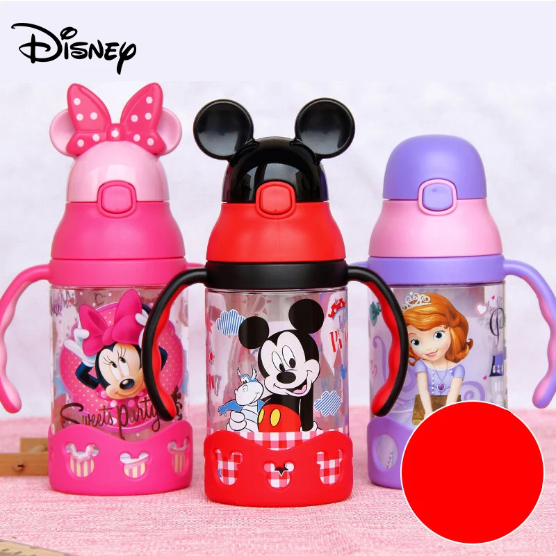 

Disney baby cup children's sippy cup mickey learn to drink cups baby drinker kettle leak-proof baby drink cup with handle