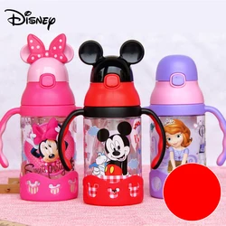 Disney baby cup children's sippy cup mickey learn to drink cups baby drinker kettle leak-proof baby drink cup with handle