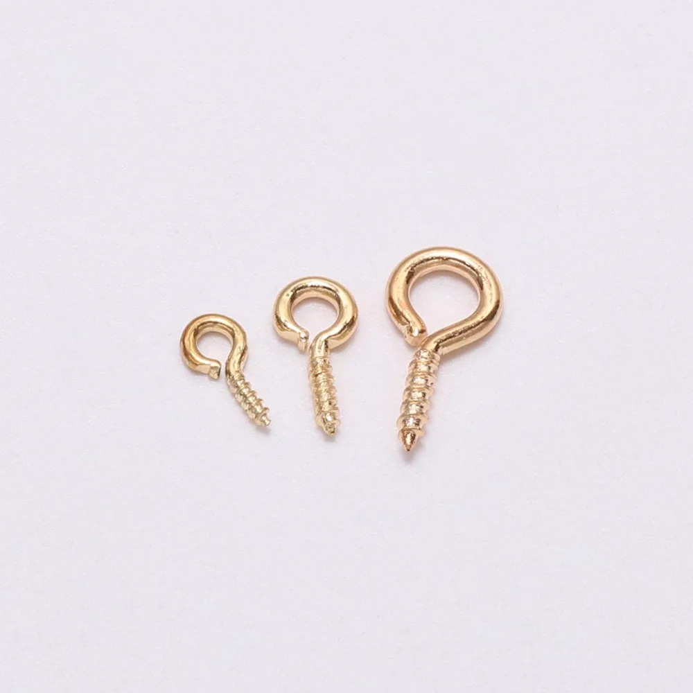100–200 Stück kleine kleine Mini-Augennadeln, Nietstifte, Haken, Ösen, Schraubgewinde, goldene Verschlüsse, Haken, Schmuckzubehör für die Herstellung von DIY – Detail 7