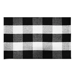 New Cotton Buffalo Plaid Rugs,Buffalo Check Rug,23.6Inch x35.4Inch,Checkered Outdoor Rug,Outdoor Plaid Doormat For Kitchen/Bat