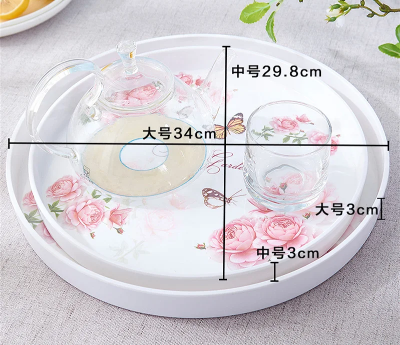 39cm,35cm,30cm round dish plate Square Trays for Party/Hotel/Home Dinner Plate Dish  for Snacks Fruit Milk