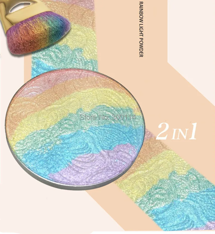 Commercio all'ingrosso 500 pz Arcobaleno Blush Highlighter Glitter Shimmer Powder Bronzer Blush Trucco Nude Beauty Eyeshadow Palette Fard Set