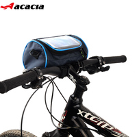 Waterproof Mountain Bike Bicycle Bags Panniers Touch Screen Cycling Phone Bag Case Road Bike Front Tube Handlebar Cylinder Bag