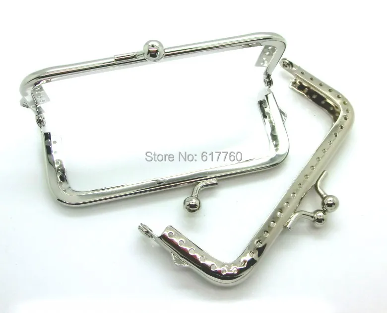 

Free Shipping-2PCs Silver Tone Bead Purse Bag Metal Frame Kiss Clasp Lock Handle 10.5x6cm(4 1/8"x2 3/8") J2604