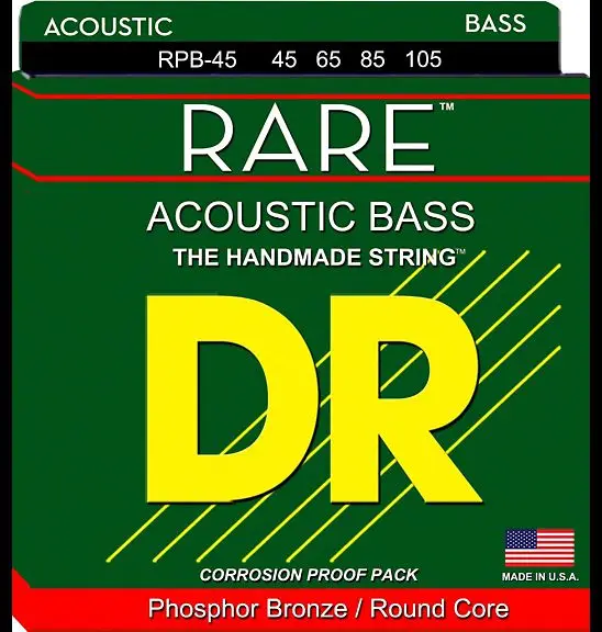 DR Strings Rare Phosphor Bronze Acoustic Bass Strings 45-105