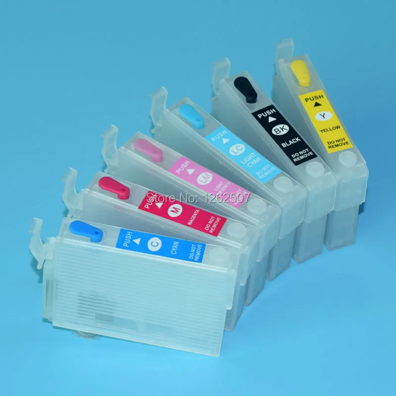 T0791-T0796 Refillable Ink Cartridges For Epson Stylus Photo 1400 1500W P50 1430 PX650 660 660 700W 710W 720WD 730WD 800FW 810FW