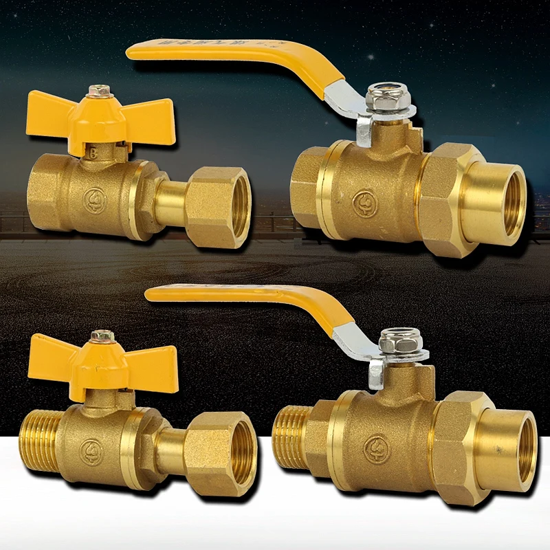 Copper thickened with live-burning gas ball valve 4 points outside the wire live access valve gas valve pipe fittings large flow