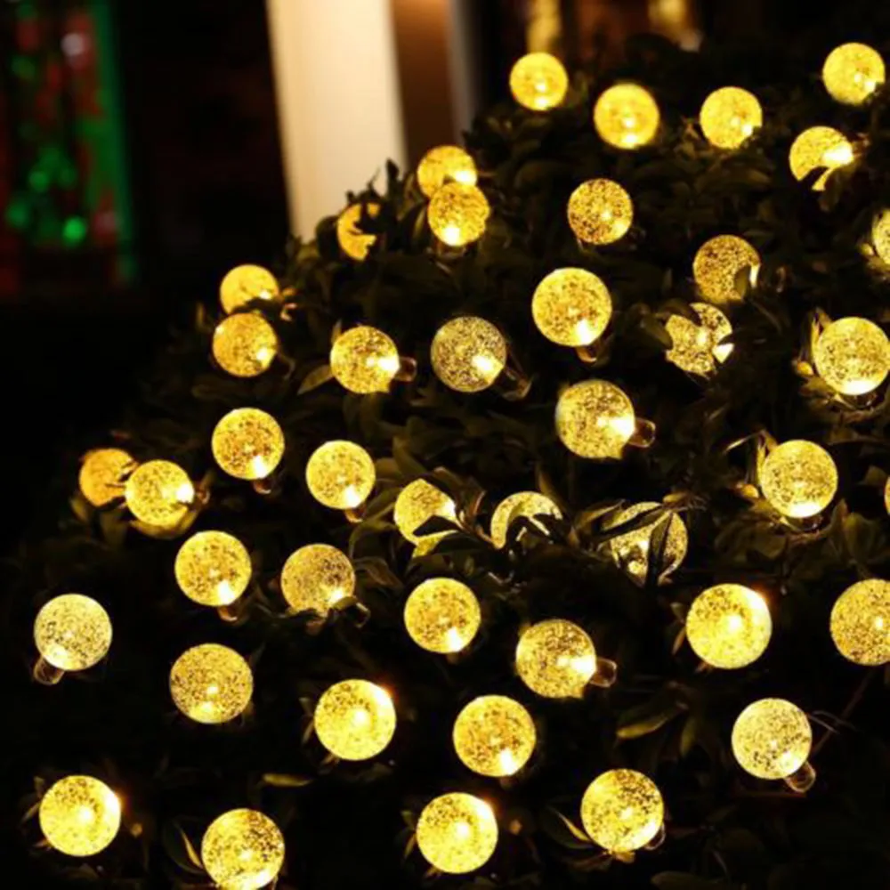 

ECLH Solar Lamps Crystal Ball Waterproof Colorful Fairy Outdoor Solar Light Garden Christmas Party Decoration String Lights