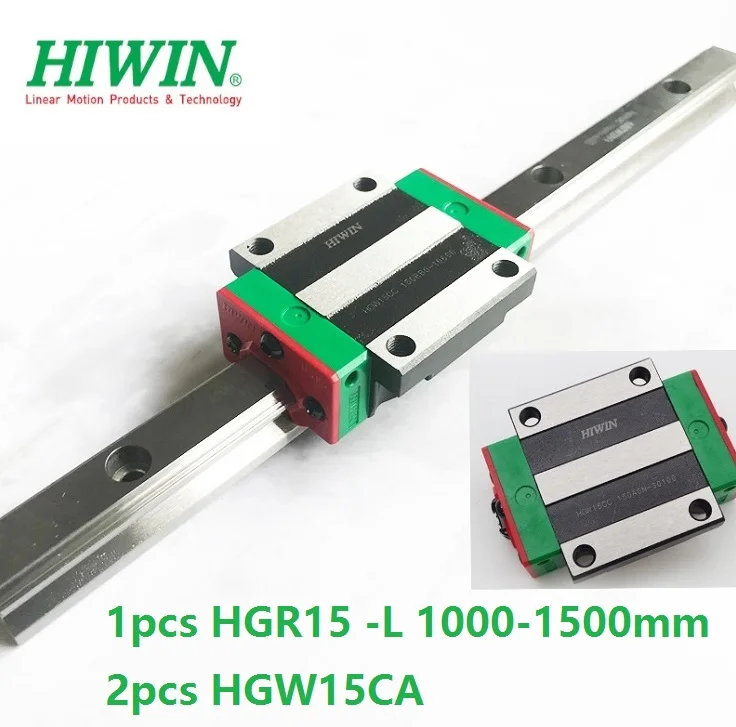 Imagem -02 - Hiwin Guia de Trilho Linear Original Blocos Hgr15 1000 mm 1100 mm 1200 mm 1300 mm 1400 mm 1500 mm Mais Peças Hgh15ca ou Hgw15ca Hgw15cc