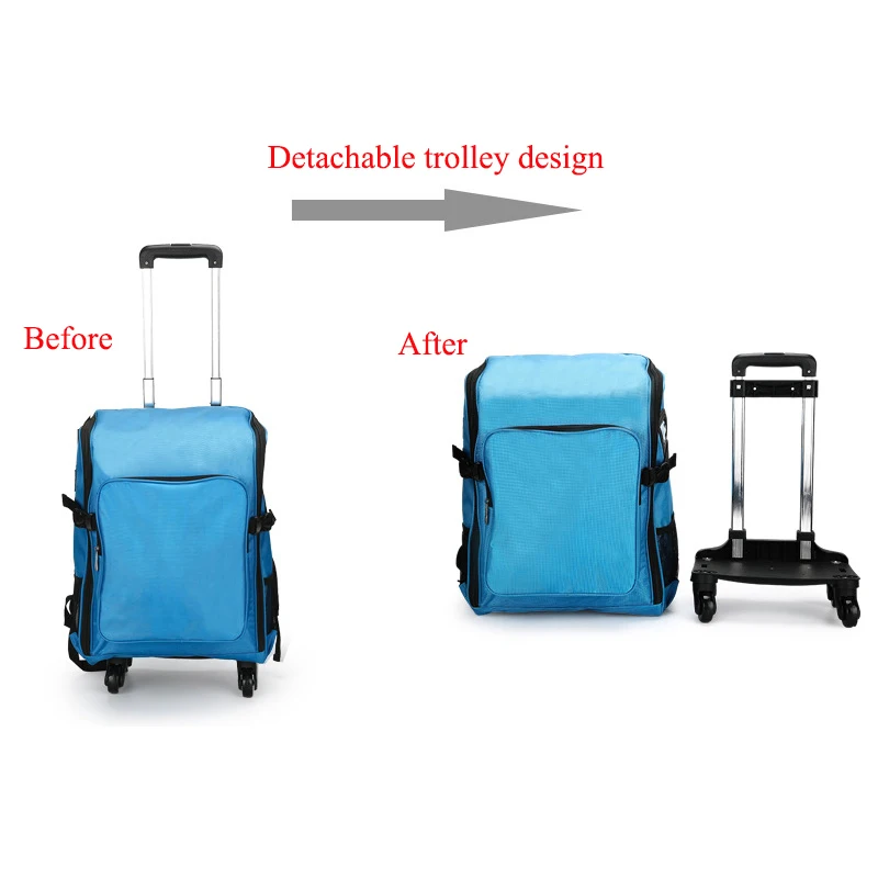 BearHoHo Empty Detachable Trolley Backpack Survival Kit Bag Medical Care Trolley Emergency Rescue Doctor Visit First Aid Bag