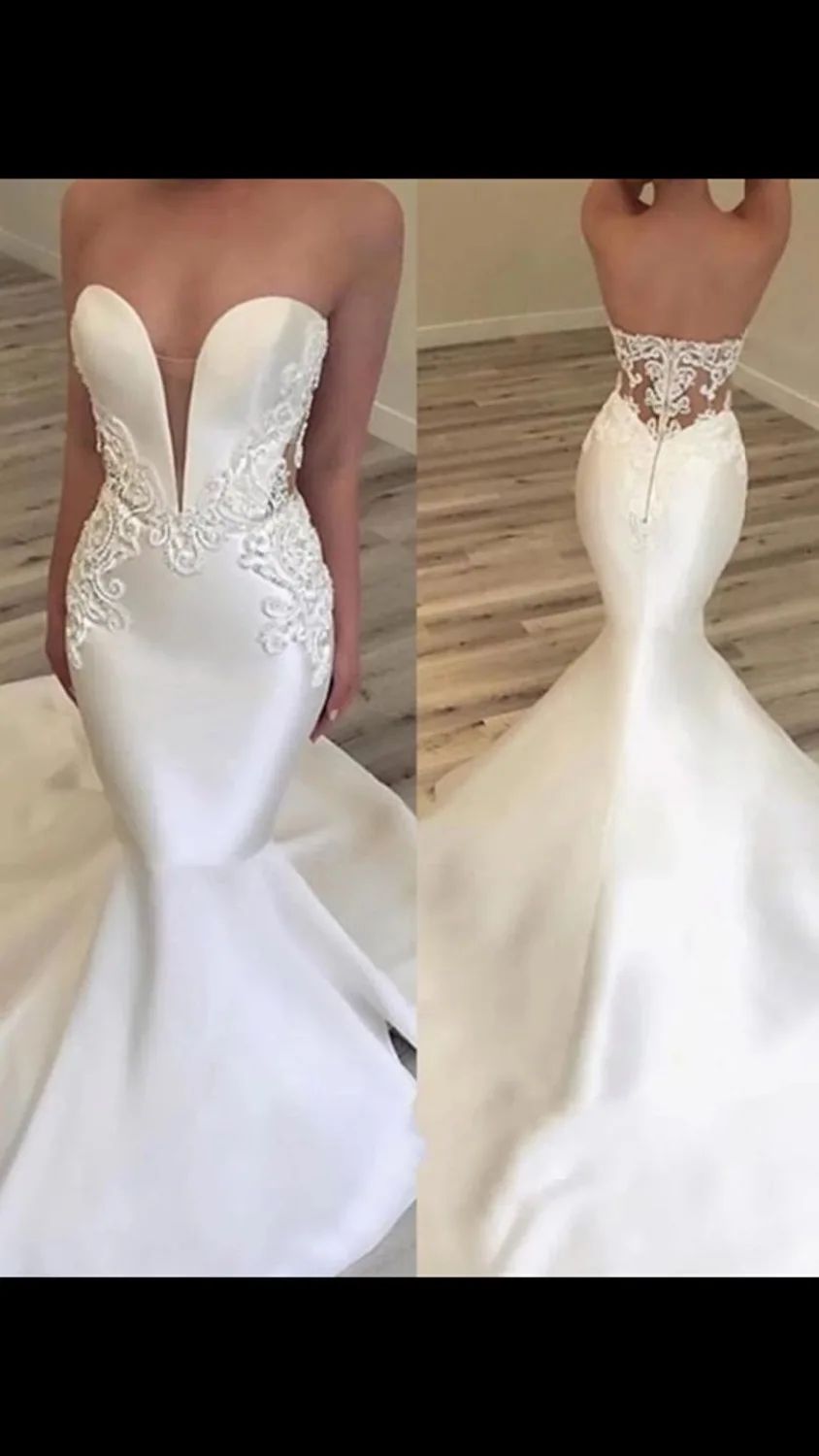 Vestido de noiva de noiva 2018 renda vestidos de casamento longo sereia querida apliques árabe saudita vestido de casamento feminino vestidos de noiva