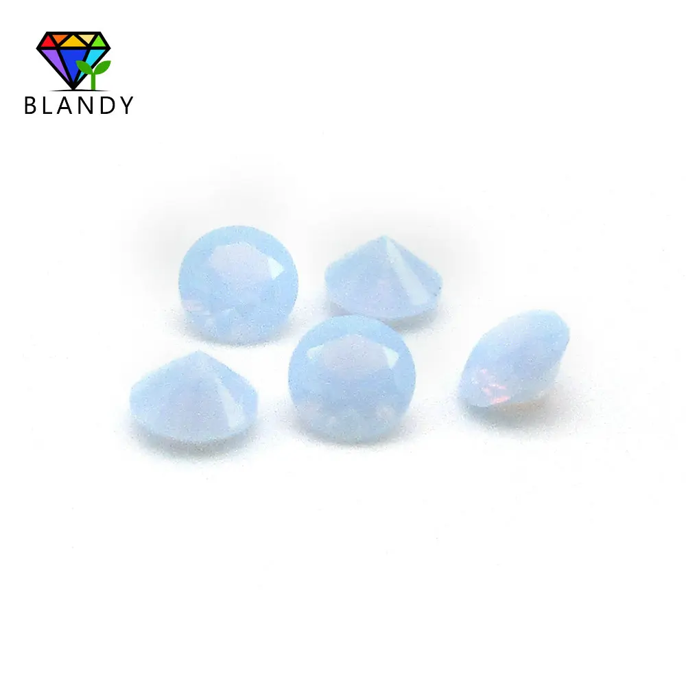 

Wholesale Price 1000pcs/lot 5A 0.9-3.0mm Round Cut Opal Blue Nano Stone Wax Setting Synthetic Blue Opal Nano Gems For Jewelry