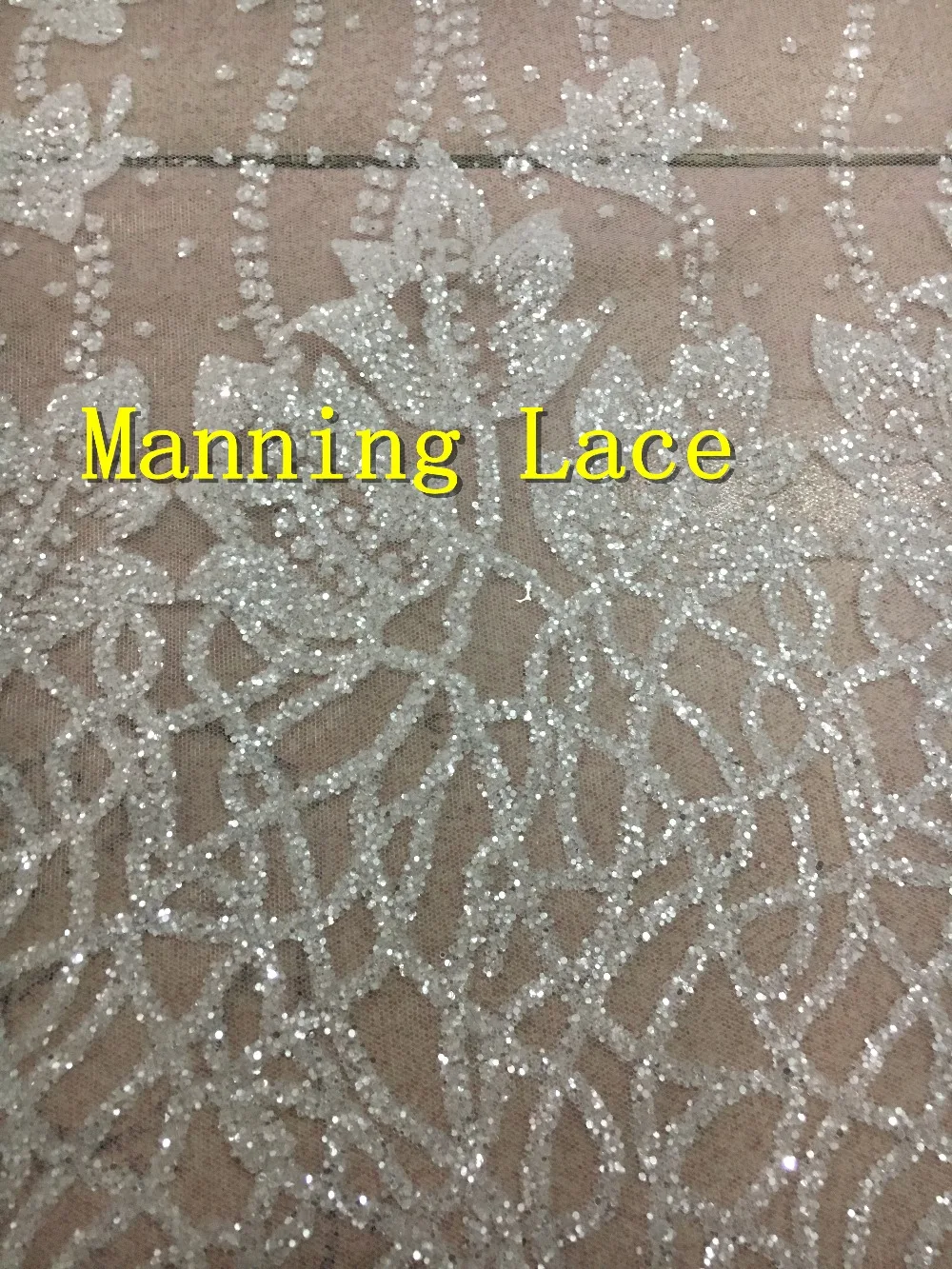 

5yards glitter glued sparkle tulle mesh lace fabric unique for evening dress/fashion show in clear white