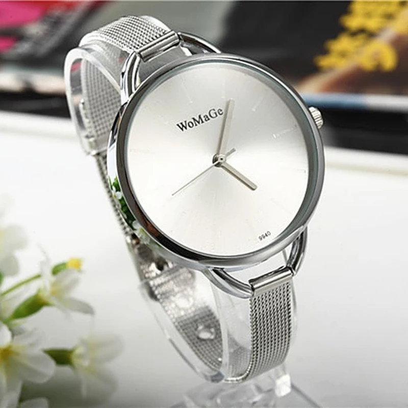 WoMaGe Brand Silver Watch Women Watches Fashion Women\'s Watches Bracelet Ladies Watch Clock bayan kol saati relogio reloj mujer