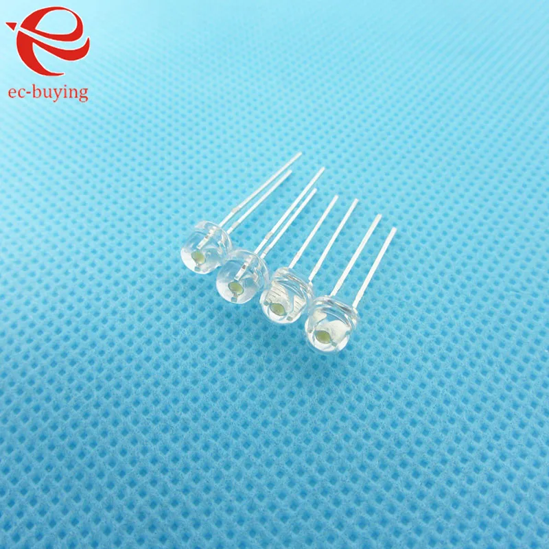 20pcs/lot F5 5mm White Straw Hat Light Emitting Diode Ultra Bright LED Lamp Bead Plug-in DIY Kit Practice Wide Angle 5 mm