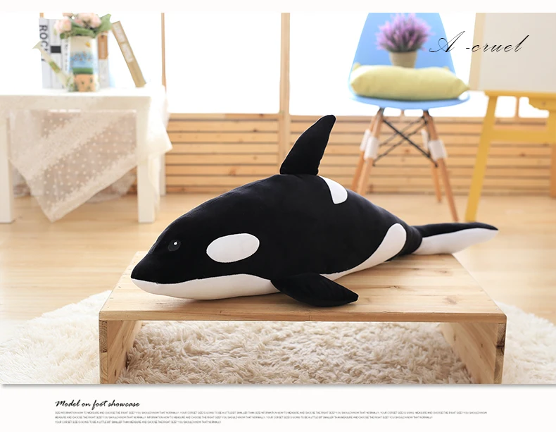 about 80cm killer whale grampus soft pillow Christmas gift b0599