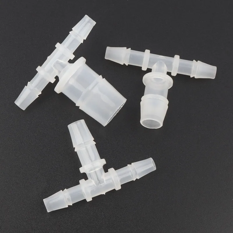 

Wholesale 100pcs 6mm To 4-20mm PP Reducing Tee Connectors Aquarium Tank Air Pump Fittings Micro Irrigation Pagoda Hose Joints