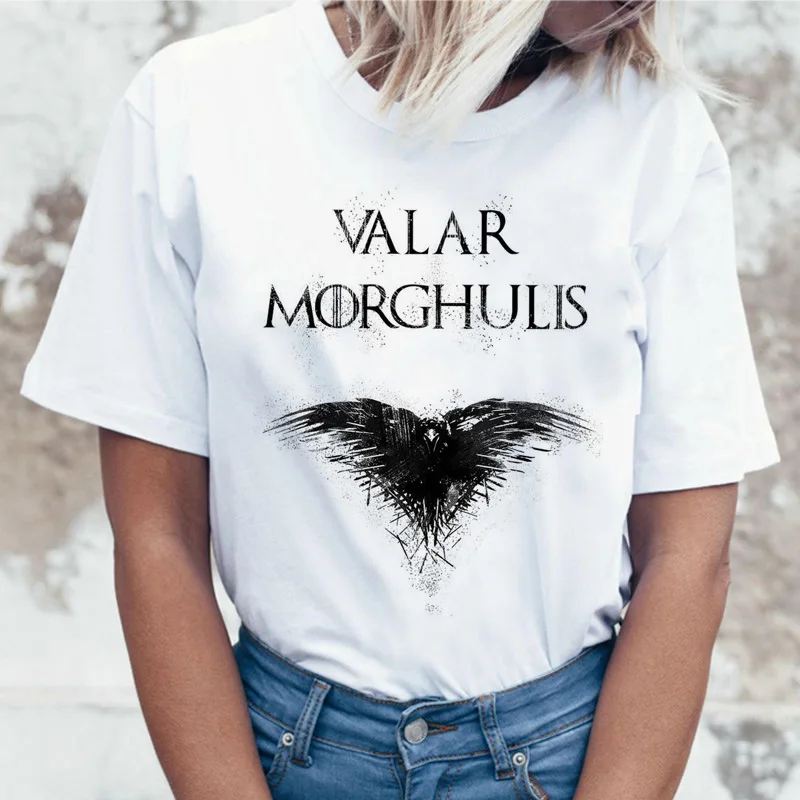 Valar Morghulis not today t shirt tshirt women female top tee t-shirt shirts femme hip hop 90s streetwear clothes summer new