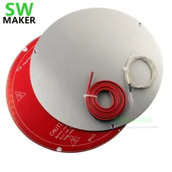 220mm Aluminum anodized build plate + MK2Y PCB heated bed power wiring thermistor kit for 3D printer delta kossel
