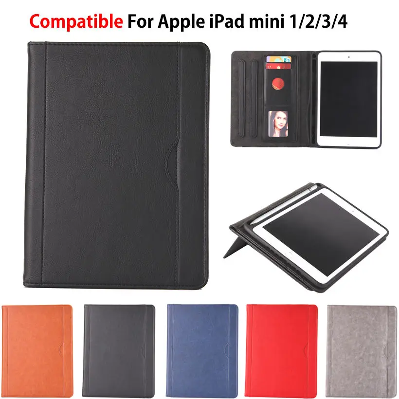 

Чехол для Apple iPad Mini 1 2 3 4 7,9 дюйма, умный чехол с держателем для карандашей, чехол для планшета, силиконовый чехол из искусственной кожи, Автоматический Режим сна/пробуждения