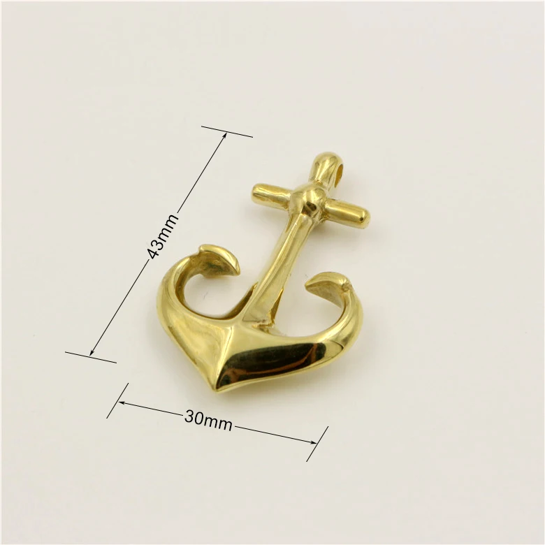 Hot DIY Solid Brass Anchor Wallet Hook Buckle KeyChain Belt U Hook Wallet Chain Wallet Linkedbuckle Belt Fittings 43x30mm - view 3