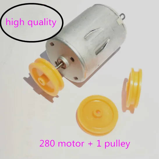 

New 280 3V-12V DC motor with pulley, use for DIY production / trolley motor