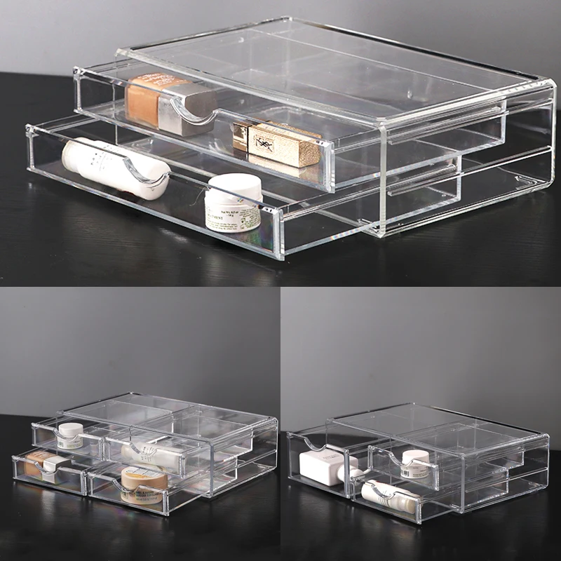 

Acrylic Cosmetic Drawer Makeup Organizer Makeup Storage Box Container Nail Casket Lipstick Holder Desktop Sundry Storage Case