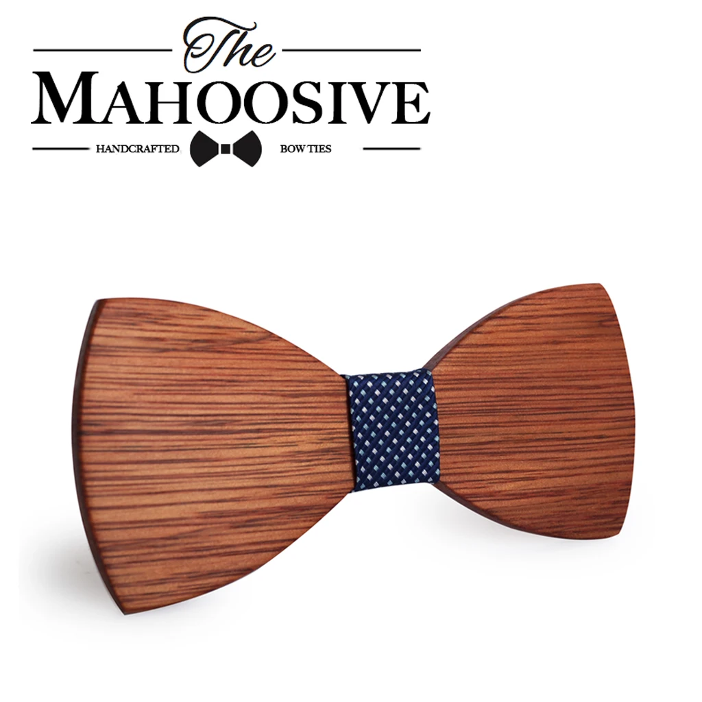 Mahoosive Simple Men\'s Suit Wooden Bow Tie For Groom Wedding Party Men Formal Wear Business Cravat Bow tie Clothing Accessories