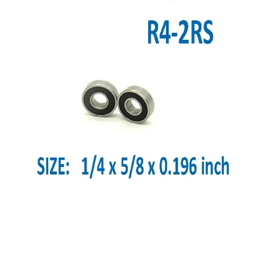 

100pcs/lot R4-2RS R4RS R4 2RS RS 0.25x0.625x0.196 inch Deep Groove Ball bearing Miniature mini 6.35x15.875x4.978mm