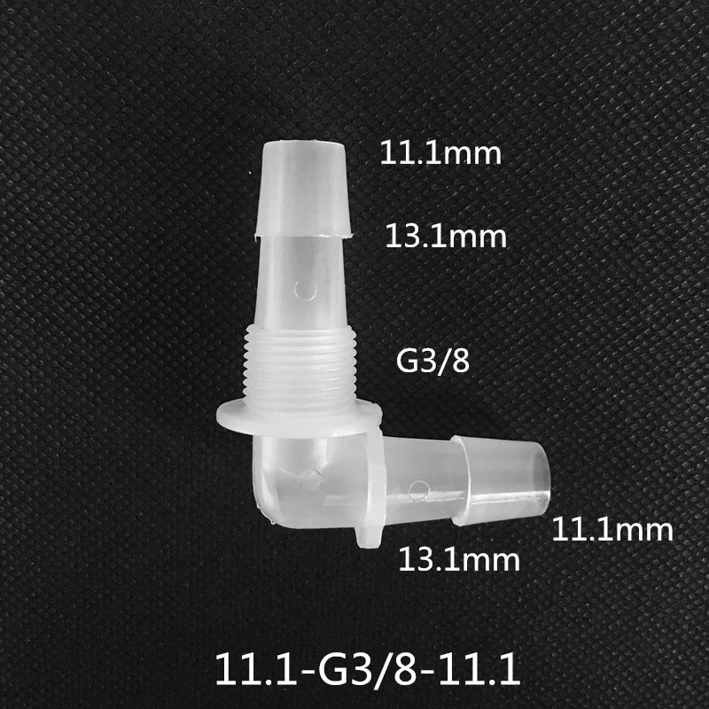 

11.1-G3/8-11.1 ELBOW PLASTIC BARBED CONNECTOR HOSE PIPE JOINER REPAIR