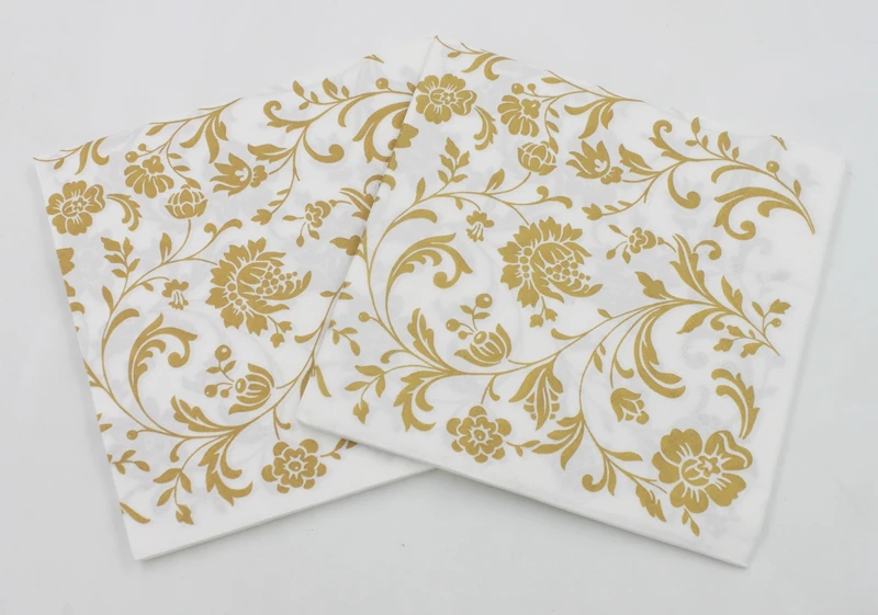 [RainLoong] Beverage Paper Napkins Flower Event & Party Tissue Napkin Decoration Serviettes For Decor Decoupage 1 pack