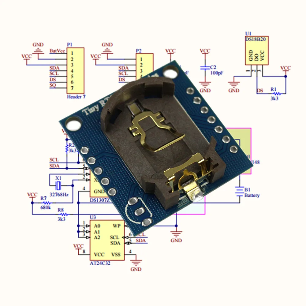 AT24C32 Real Time Clock RTC I2C/IIC DS1307 Module For AVR ARM PIC 51 ARM Promotion