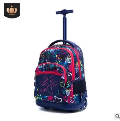 Escola rolando mochilas criança sacos de escola com rodas crianças mochila de viagem rolando bagagem mochila trole sacos