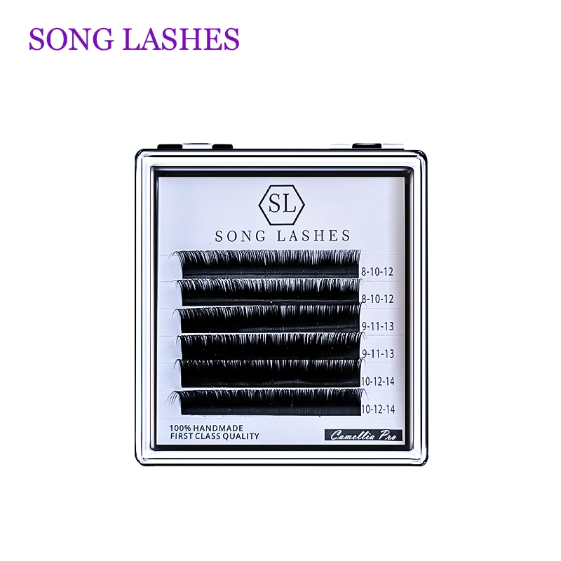 SONG LASHES  False Eyelash Extensions 0.07  6 lines per tray, three different mixed Camellia Lashes 3D-9D eyelash extension