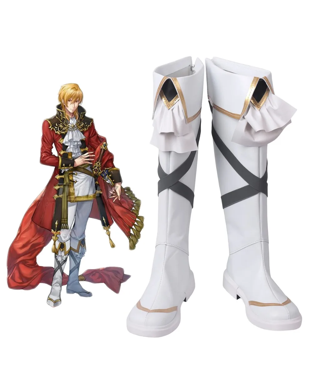 

Eldigan Shoes Cosplay Fire Emblem Genealogy of the Holy War Eldigan Cosplay Boots White Shoes Custom Made