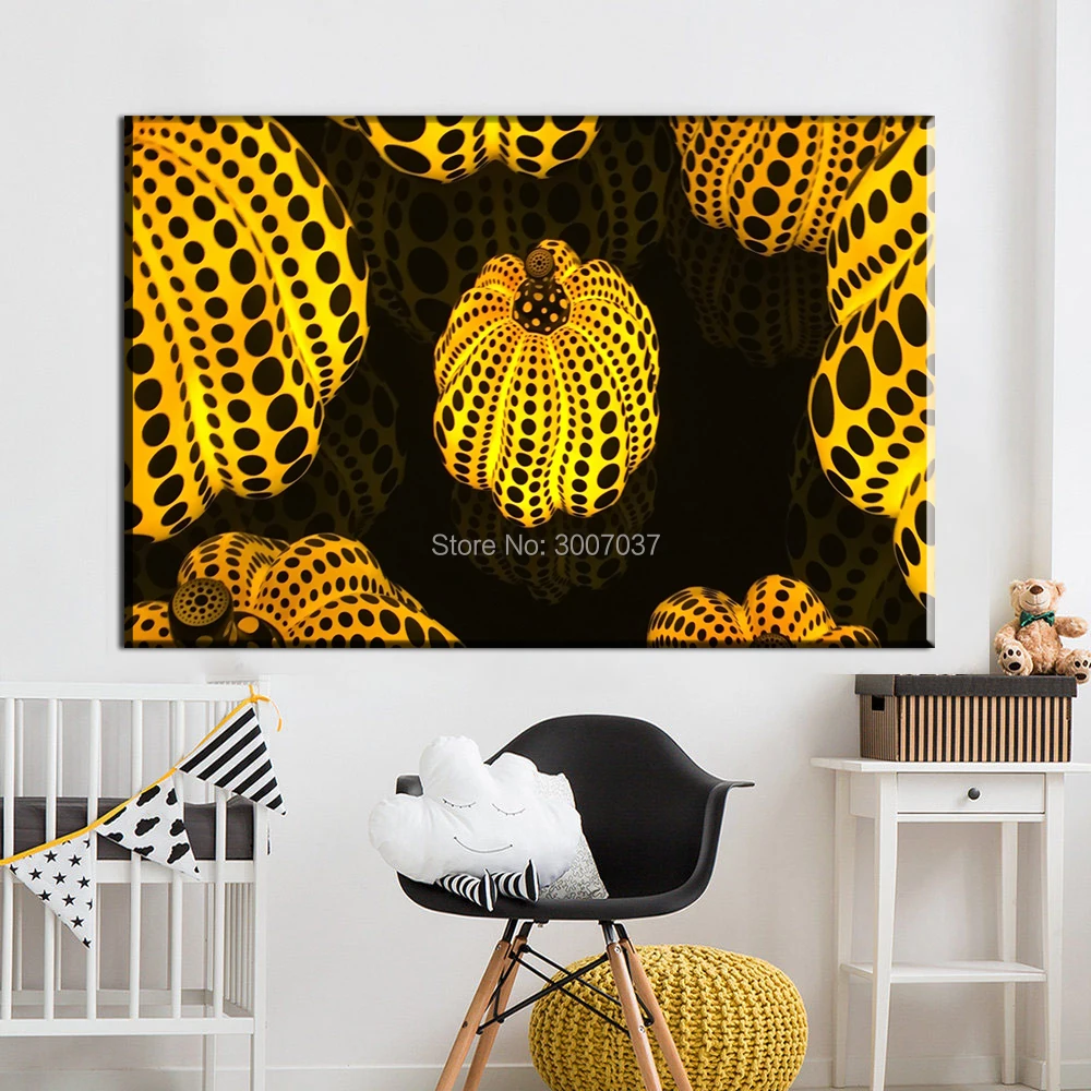 

Yayoi Kusama Pumpkin Canvas Arts 100% Hand Painted Oil Painting On Canvas Wall Art Canvas Painting for Home Decor Wall Picture