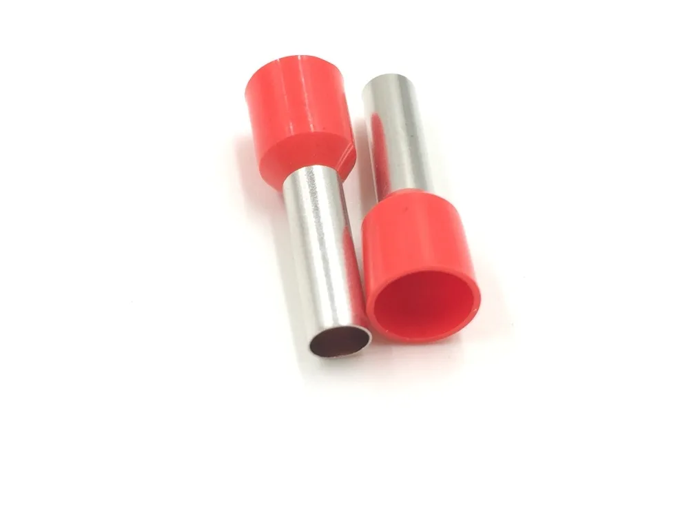 1000pcs Cold pressed terminal E6012 tube type terminal European insulated terminal VE6012 pin terminal 6 square