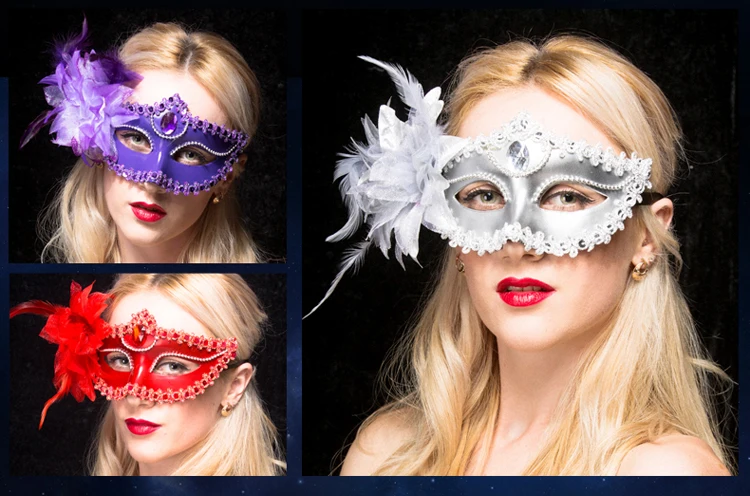 Weihnachtsfeier Maske für Halloween kinder maskerade feder lilie