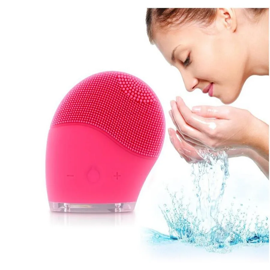 Rechargeble limpador de rosto elétrico vibrar à prova dwaterproof água silicone escova de limpeza massager silicone vibração facial spa massagem