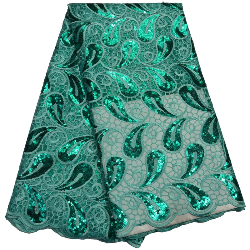 

Free shipping (5yards/pc) High quality African sequins net lace fabric aqua green French lace fabric for party dress FLP802