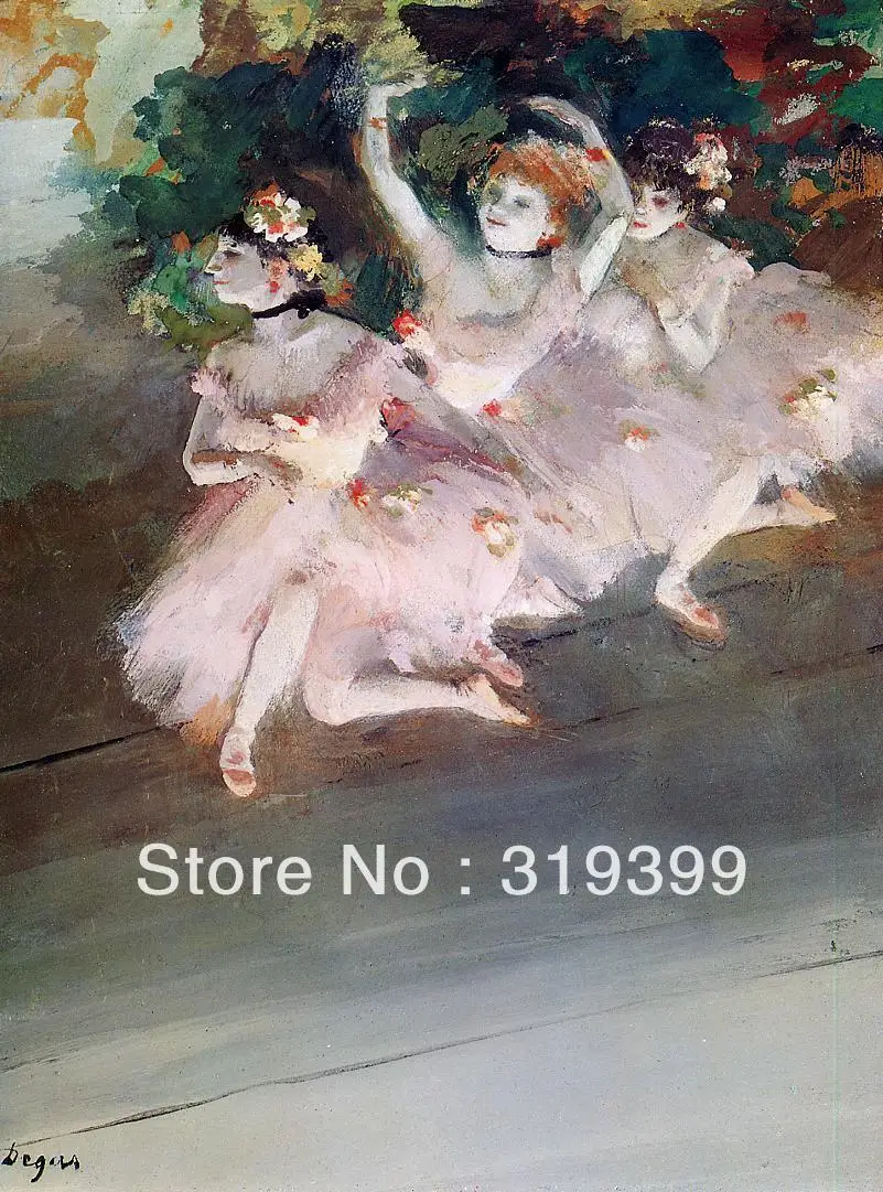 

100% handmade Oil Painting Reproduction on Linen Canvas,Three Ballet Dancers by edgar degas,Free Shipping,oil painting